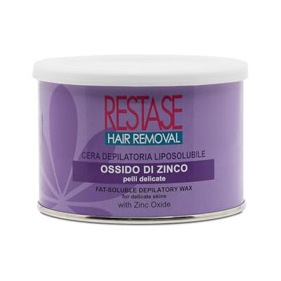 RESTASE Fettlösligt hårborttagningsvax, zinkoxid, känsliga skinn, 400 ml, tillverkad i Italien RESTASE Fettlösligt hårborttagningsvax, zinkoxid, känsliga skinn, 400 ml, tillverkad i Italien
