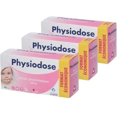 Physiodose Saline Solution Baby – Förpackning med 3 lådor med 40 enkeldosflaskor på 5 ml – steril normal saltlösning för baby näsdroppar, ögon och sårrengöring Physiodose Saline Solution Baby – Förpackning med 3 lådor med 40 enkeldosflaskor på 5 ml – steril normal saltlösning för baby näsdroppar, ögon och sårrengöring