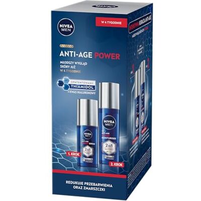 NIVEA MEN ANTI-AGE POWER herrset intensivt anti-hyperpigmenterat ansiktsserum 30 ml och fuktkräm SPF 30 50 ml NIVEA MEN ANTI-AGE POWER herrset intensivt anti-hyperpigmenterat ansiktsserum 30 ml och fuktkräm SPF 30 50 ml