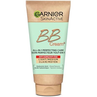 Garnier Skin Active BB Anti-Aging Cream Allt-i-1 Perfection Care Tonar upp och återfuktar SPF 25 Hyaluronsyra och Aloe Vera Vegan & Cruelty Free Alla hudtyper Medium färg - Garnier Skin Active BB Anti-Aging Cream Allt-i-1 Perfection Care Tonar upp och återfuktar SPF 25 Hyaluronsyra och Aloe Vera Vegan & Cruelty Free Alla hudtyper Medium färg -
