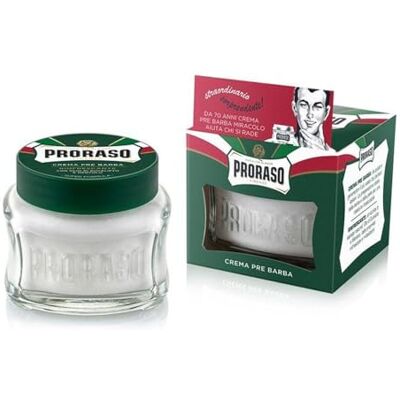 Proraso Förfriskande skäggkräm, 3 x 100 ml, uppfriskande förrakad skäggkräm med eukalyptusolja och Mentol, tillverkad i Italien Proraso Förfriskande skäggkräm, 3 x 100 ml, uppfriskande förrakad skäggkräm med eukalyptusolja och Mentol, tillverkad i Italien
