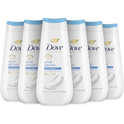 Dove Delikat duschbad, fuktgivande duschtvål, mild formel på hudmikrobiom, med fuktgivande växtmedel, sulfatfria SLES, duschbad för män och kvinnor, 6 stycken på 225 ml Dove Delikat duschbad, fuktgivande duschtvål, mild formel på hudmikrobiom, med fuktgivande växtmedel, sulfatfria SLES, duschbad för män och kvinnor, 6 stycken på 225 ml