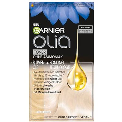 Garnier Olia Toner 10,2 pärlblond, anti-gulnyans intensiv nyans, för blont hår och slingor, balayage & ombre, vegansk formel utan ammoniak, för strålande glans Garnier Olia Toner 10,2 pärlblond, anti-gulnyans intensiv nyans, för blont hår och slingor, balayage & ombre, vegansk formel utan ammoniak, för strålande glans