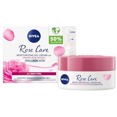 NIVEA Rose Care Fuktgivande Gelkräm Ansiktskräm, 50 ml Ansiktskräm med rosenvatten och hyaluronsyra, omedelbar uppfräschning och återfuktning, snabbabsorberande, 48 h återfuktning NIVEA Rose Care Fuktgivande Gelkräm Ansiktskräm, 50 ml Ansiktskräm med rosenvatten och hyaluronsyra, omedelbar uppfräschning och återfuktning, snabbabsorberande, 48 h återfuktning