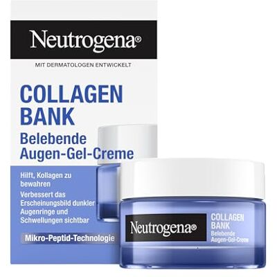 Neutrogena Collagen Bank uppfriskande ögongelkräm (15 g), parfymfri ögonvård med mikropeptidteknik mot rynkor, mörka ringar och svullnad, för känslig hud Neutrogena Collagen Bank uppfriskande ögongelkräm (15 g), parfymfri ögonvård med mikropeptidteknik mot rynkor, mörka ringar och svullnad, för känslig hud