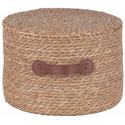 Tivoli Puff rund naturfiber, 30 x h.20 cm, PU-handtag, naturlig Tivoli Puff rund naturfiber, 30 x h.20 cm, PU-handtag, naturlig