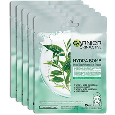 Garnier SkinActive Hydra Bomb fuktgivande fuktgivande mask av tyg för kombination eller fet hud, 5-pack Garnier SkinActive Hydra Bomb fuktgivande fuktgivande mask av tyg för kombination eller fet hud, 5-pack