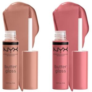 NYX Professional Makeup Butter Gloss - Icke-klibbigt läppglans Duo pack NYX Professional Makeup Butter Gloss - Icke-klibbigt läppglans Duo pack