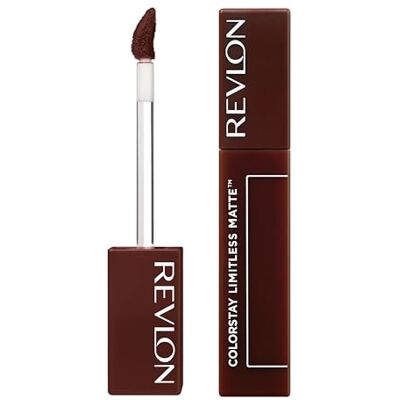 REVLON Läppstift ColorStay Limitless matt flytande läppstift, vegansk formel, fläckfri, hållbar, lätt och bekväm, vattentät, 016 extra skot, 5 ml REVLON Läppstift ColorStay Limitless matt flytande läppstift, vegansk formel, fläckfri, hållbar, lätt och bekväm, vattentät, 016 extra skot, 5 ml