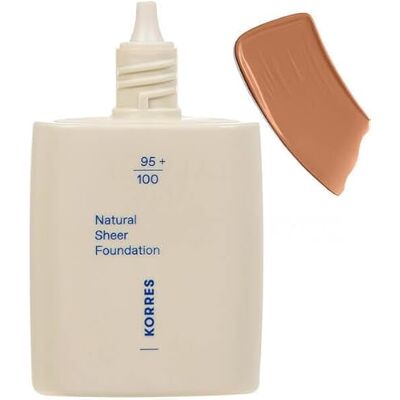 Korres Natural Sheer Foundation Tan 03, för en naturlig, strålande finish och den perfekta bare-skin-effekten, med uppfriskande pionblomextrakt, vegansk, 30 ml Korres Natural Sheer Foundation Tan 03, för en naturlig, strålande finish och den perfekta bare-skin-effekten, med uppfriskande pionblomextrakt, vegansk, 30 ml