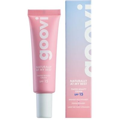 Goovi Naturally Tinted Beauty Cream – tonad dagkräm med SPF 15 – naturlig BB-kräm för alla hudtyper – fukt, täckning och vård i en – 30 ml Goovi Naturally Tinted Beauty Cream – tonad dagkräm med SPF 15 – naturlig BB-kräm för alla hudtyper – fukt, täckning och vård i en – 30 ml