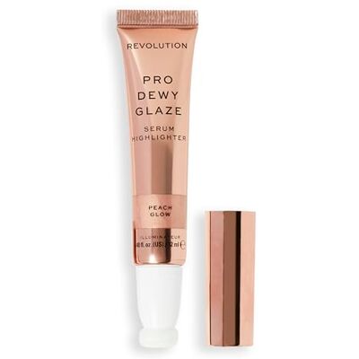Revolution Beauty London Revolution Pro, Dewy Glaze serum Highlighter, lätt och blendable, belysande formel, persikorglöd, 12 ml Revolution Beauty London Revolution Pro, Dewy Glaze serum Highlighter, lätt och blendable, belysande formel, persikorglöd, 12 ml