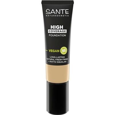 Sante Naturkosmetik High Coverage Natural Foundation 02 Warm Ivory, vegansk primer med ekologiska peptider, med hög täckning och en naturlig finish, närande och hållbar formel, 25 ml Sante Naturkosmetik High Coverage Natural Foundation 02 Warm Ivory, vegansk primer med ekologiska peptider, med hög täckning och en naturlig finish, närande och hållbar formel, 25 ml