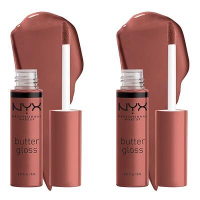 NYX Professional Makeup läppglans dubbelpack, med glänsande finish och icke-klibbig formel, 2 x nr 16 pralin NYX Professional Makeup läppglans dubbelpack, med glänsande finish och icke-klibbig formel, 2 x nr 16 pralin