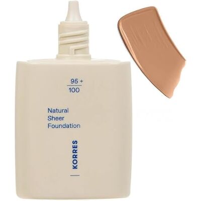 Korres Natural Sheer Foundation Medium 02, för en naturlig, strålande finish och den perfekta bare-skin-effekten, med uppfriskande pionblomextrakt, vegansk, 30 ml Korres Natural Sheer Foundation Medium 02, för en naturlig, strålande finish och den perfekta bare-skin-effekten, med uppfriskande pionblomextrakt, vegansk, 30 ml