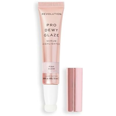 Revolution Beauty London Revolution Pro, Dewy Glaze serum Highlighter, lätt och blendable, belysande formel, rosa glöd, 12 ml Revolution Beauty London Revolution Pro, Dewy Glaze serum Highlighter, lätt och blendable, belysande formel, rosa glöd, 12 ml