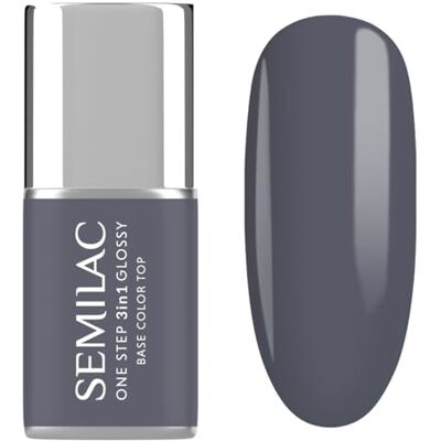Semilac UV nagellack 3-i-1 ett steg glansig S185 stengrå 7 ml Semilac UV nagellack 3-i-1 ett steg glansig S185 stengrå 7 ml