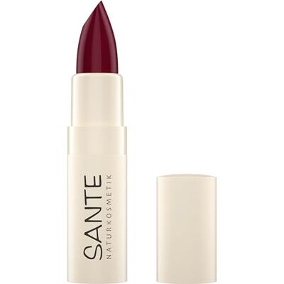 Sante Naturkosmetik fuktgivande läppstift 07 mulberry, närande läppstift med hyaluron, plump effekt och sepillift, läppvård för smidiga läppar i en mörkt röd ton, 4,5 g Sante Naturkosmetik fuktgivande läppstift 07 mulberry, närande läppstift med hyaluron, plump effekt och sepillift, läppvård för smidiga läppar i en mörkt röd ton, 4,5 g