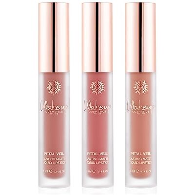 WAKE UP COSMETIC MILANO Wakeup Cosmetics Hundreds Kisses Kit Innehåller 3x Petal Veil Liquid Lipstick, Ogenomskinlig Läppstift, Ingen Transfer Effekt (Blushing Rose, Soft Rosewood, Nude Peach) WAKE UP COSMETIC MILANO Wakeup Cosmetics Hundreds Kisses Kit Innehåller 3x Petal Veil Liquid Lipstick, Ogenomskinlig Läppstift, Ingen Transfer Effekt (Blushing Rose, Soft Rosewood, Nude Peach)