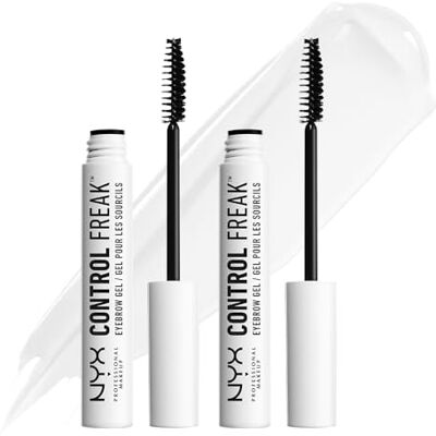 NYX Professional Makeup ögonbrynsgel, kontroll freak eyebrow gel, klar brow serter och transparent mascara, för tämda ögonbryn och fixerad ögonbrynsfärg, 2-pack, 18 g NYX Professional Makeup ögonbrynsgel, kontroll freak eyebrow gel, klar brow serter och transparent mascara, för tämda ögonbryn och fixerad ögonbrynsfärg, 2-pack, 18 g