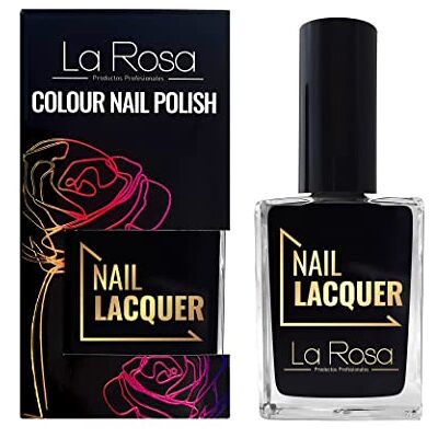 La Rosa LaRosa Nagellack Energisk färg med rätt täckning Hållbar formel Bra konsistens Enkel applicering med välformad borste Svart 15 ml La Rosa LaRosa Nagellack Energisk färg med rätt täckning Hållbar formel Bra konsistens Enkel applicering med välformad borste Svart 15 ml