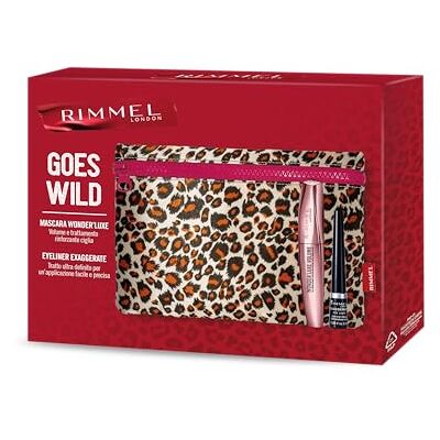 Rimmel London , presentförpackning för kvinnor, rimmel goes vilt, leopardmönster med mascara Wonder'Luxe + exakt eyeliner Rimmel London , presentförpackning för kvinnor, rimmel goes vilt, leopardmönster med mascara Wonder'Luxe + exakt eyeliner