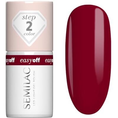 Semilac EASY OFF nagellack LED LIGHT L23 vinröd 7 ml – djup vinröd röd, elegant färg, håller upp till 12 dagar, lätt att ta bort utan filer Semilac EASY OFF nagellack LED LIGHT L23 vinröd 7 ml – djup vinröd röd, elegant färg, håller upp till 12 dagar, lätt att ta bort utan filer