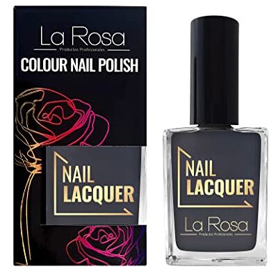 La Rosa LaRosa Nagellack Energisk färg med rätt täckning Hållbar formel Bra konsistens Enkel applicering med välformad borste Grå 15 ml La Rosa LaRosa Nagellack Energisk färg med rätt täckning Hållbar formel Bra konsistens Enkel applicering med välformad borste Grå 15 ml