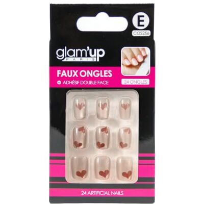 GLAM UP Glam'Up Paris Återanvändbara fyrkantiga naglar med kattögon rött hjärta Återanvändbar GLAM UP Glam'Up Paris Återanvändbara fyrkantiga naglar med kattögon rött hjärta Återanvändbar
