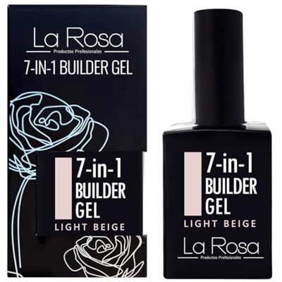 La Rosa LaRosa 7-i-1 BYGGGEL i Flaska – Stärkande UV Builder Gel 15 ml för Nagelförlängning, Långvarig Bas-/Topplack LJUSBEIGE La Rosa LaRosa 7-i-1 BYGGGEL i Flaska – Stärkande UV Builder Gel 15 ml för Nagelförlängning, Långvarig Bas-/Topplack LJUSBEIGE