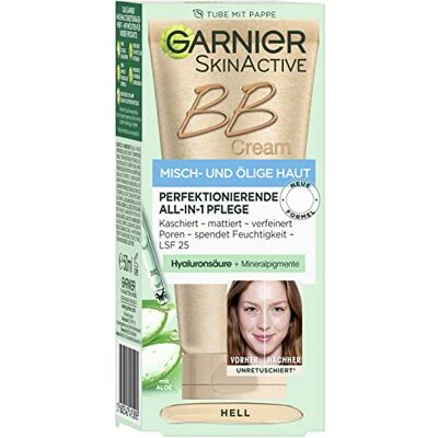 Garnier SkinActive BB Cream All-in-1 dagkräm med hyaluronsyra och aloe vera kräm för blandad och fet hud, SPF 25, lätt, 50 ml Garnier SkinActive BB Cream All-in-1 dagkräm med hyaluronsyra och aloe vera kräm för blandad och fet hud, SPF 25, lätt, 50 ml