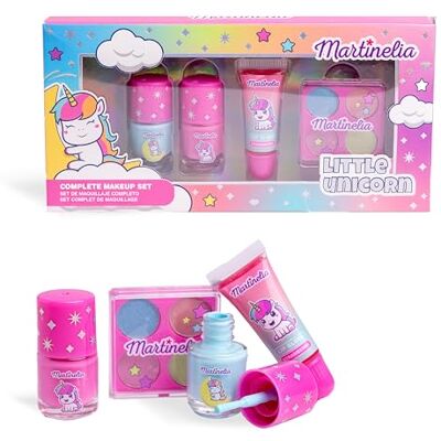 Martinelia Komplett enhörning makeup panoply 2 lacker, 4 ögonskuggor, 1 glans barnmakeup presentförpackning för flickor Martinelia Komplett enhörning makeup panoply 2 lacker, 4 ögonskuggor, 1 glans barnmakeup presentförpackning för flickor