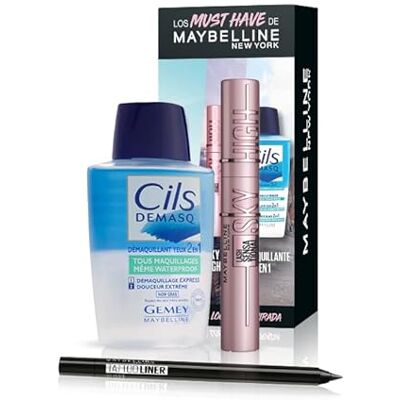 MAYBELLINE New York ögonrutinkit, Sky High, tatueringslinjer och sminkborttagare, standardstorlek MAYBELLINE New York ögonrutinkit, Sky High, tatueringslinjer och sminkborttagare, standardstorlek