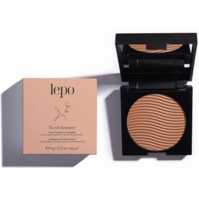 LEPO Xlent Bronzer, kompakt jord nr 11, med vegetabiliska Ceramider och hästkastanjextrakt för en delikat strålande, naturlig solbränd look LEPO Xlent Bronzer, kompakt jord nr 11, med vegetabiliska Ceramider och hästkastanjextrakt för en delikat strålande, naturlig solbränd look