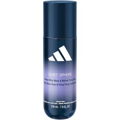 adidas Vibes Quiet Sphere kropps- och hårborste för kvinnor Återupplivande musky blommig doft med inslag av vit mysk och ylang ylang, positiv energi för kropp och hår. adidas Vibes Quiet Sphere kropps- och hårborste för kvinnor Återupplivande musky blommig doft med inslag av vit mysk och ylang ylang, positiv energi för kropp och hår.