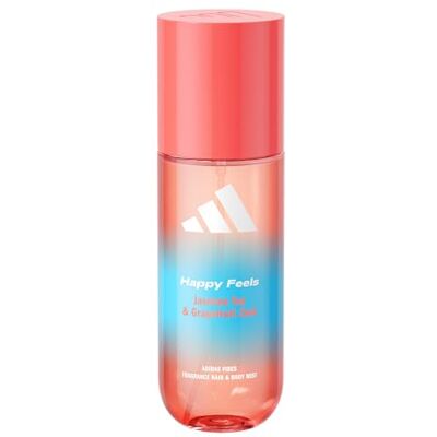 adidas Vibes Happy Feels Dimma med doft av hår och kropp, för kvinnor, stimulerande, jasmin, grapefruktskal, tenoter för alla tillfällen, 150 ml adidas Vibes Happy Feels Dimma med doft av hår och kropp, för kvinnor, stimulerande, jasmin, grapefruktskal, tenoter för alla tillfällen, 150 ml