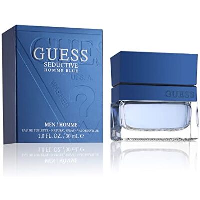 GUESS Seductive Blue, Eau de Toilette för män, orientalisk träig doft, frisk och kryddig doft, långvarig, 30 ml GUESS Seductive Blue, Eau de Toilette för män, orientalisk träig doft, frisk och kryddig doft, långvarig, 30 ml