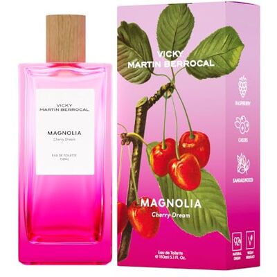 VICKY MARTIN BERROCAL Eau de Toilette MAGNOLIA Kvinnors parfym Hållbar fruktblommig doft med hallon och sandelträ 92% naturligt ursprung vegan, 150 ml VICKY MARTIN BERROCAL Eau de Toilette MAGNOLIA Kvinnors parfym Hållbar fruktblommig doft med hallon och sandelträ 92% naturligt ursprung vegan, 150 ml
