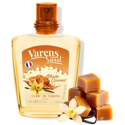 Ulric de Varens VARENS SWEET VANILLE CARAMEL Eau de Parfum dam 100 ml Gourmand vanilj och karamell doft spray tillverkad i Frankrike Ulric de Varens VARENS SWEET VANILLE CARAMEL Eau de Parfum dam 100 ml Gourmand vanilj och karamell doft spray tillverkad i Frankrike