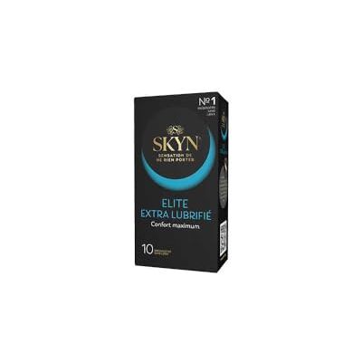 SKYN Elite Extra Lube kondomer utan latex, feel, för män, standardstorlek, extra smorda, tunna kondomer, rak form, slät, diameter 53 mm, 10 stycken SKYN Elite Extra Lube kondomer utan latex, feel, för män, standardstorlek, extra smorda, tunna kondomer, rak form, slät, diameter 53 mm, 10 stycken