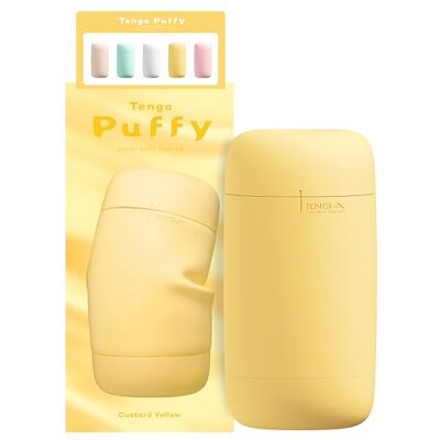 Tenga Puffy Custard Yellow Ultramjuk masturbator för honom Återanvändbar sexleksak för män tillverkad av kuddmjuk silikon med mjuk touch Tenga Puffy Custard Yellow Ultramjuk masturbator för honom Återanvändbar sexleksak för män tillverkad av kuddmjuk silikon med mjuk touch