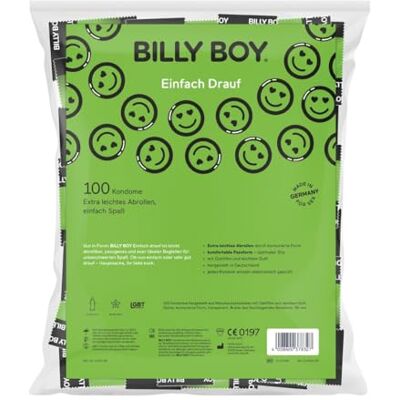 Billy Boy Einfach Drauf 100 Kondomer - Transparent, 56mm Billy Boy Einfach Drauf 100 Kondomer - Transparent, 56mm
