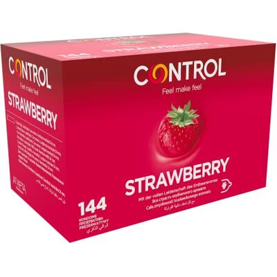 CONTROL Jordgubbskondomer, förpackning med 144 kondomer med jordgubbsarom CONTROL Jordgubbskondomer, förpackning med 144 kondomer med jordgubbsarom