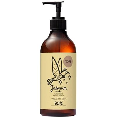 Yope – Naturlig handtvål flytande jasmin & tonka – mild rengöring och vård – fuktgivande för frekvent handtvätt – veganskt dermatologiskt testad djurförsöksfri – 500 ml Yope – Naturlig handtvål flytande jasmin & tonka – mild rengöring och vård – fuktgivande för frekvent handtvätt – veganskt dermatologiskt testad djurförsöksfri – 500 ml