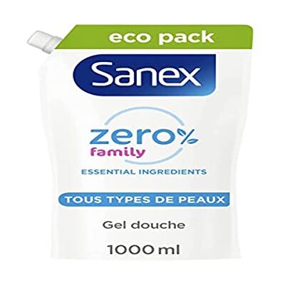 Sanex Eco Refill Zero 0% essential familj fuktgivande duschgel 1L Sanex Eco Refill Zero 0% essential familj fuktgivande duschgel 1L