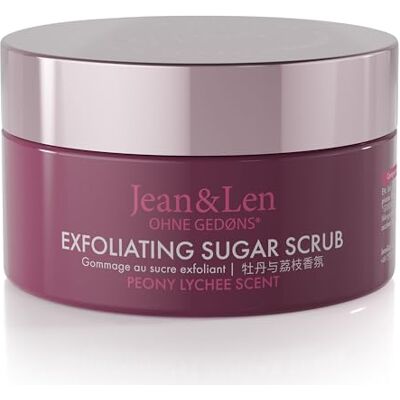 Jean & Len Exfoliating Sugar Scrub Peony & Lychee, 200 ml Socker-olje-peeling med rika oljor för en doftande rengöringsupplevelse, utan parabener & silikoner Jean & Len Exfoliating Sugar Scrub Peony & Lychee, 200 ml Socker-olje-peeling med rika oljor för en doftande rengöringsupplevelse, utan parabener & silikoner