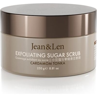 Jean & Len Exfoliating Sugar Scrub Cardamom & Tonka, 200 ml Socker-olje-peeling med rika oljor för en doftande rengöringsupplevelse, utan parabener & silikoner Jean & Len Exfoliating Sugar Scrub Cardamom & Tonka, 200 ml Socker-olje-peeling med rika oljor för en doftande rengöringsupplevelse, utan parabener & silikoner