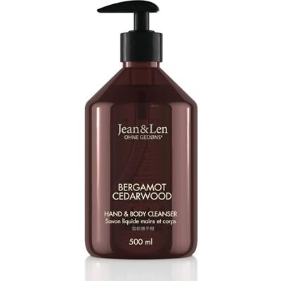 Jean & Len Hand & Body Cleanser Bergamot & Cedarwood, vegan, 500 ml Jean & Len Hand & Body Cleanser Bergamot & Cedarwood, vegan, 500 ml