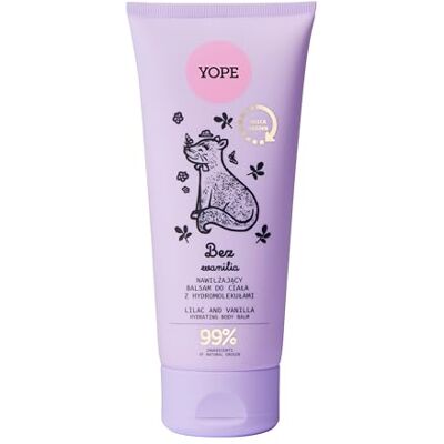 Yope Fuktgivande kroppsbalsam syren och vanilj – med hydromolekyler och hyaluronsyra – för torr grov hud – veganskt dermatologiskt testad djurförsöksfri – 200 ml Yope Fuktgivande kroppsbalsam syren och vanilj – med hydromolekyler och hyaluronsyra – för torr grov hud – veganskt dermatologiskt testad djurförsöksfri – 200 ml