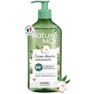 Naturé moi Lugnande duschkräm känslig hud återfuktar och ger näring duschgel ekologisk bomullsblomma och central massiv hampa 96% naturligt ursprung 500 ml tillverkad i Frankrike Naturé moi Lugnande duschkräm känslig hud återfuktar och ger näring duschgel ekologisk bomullsblomma och central massiv hampa 96% naturligt ursprung 500 ml tillverkad i Frankrike